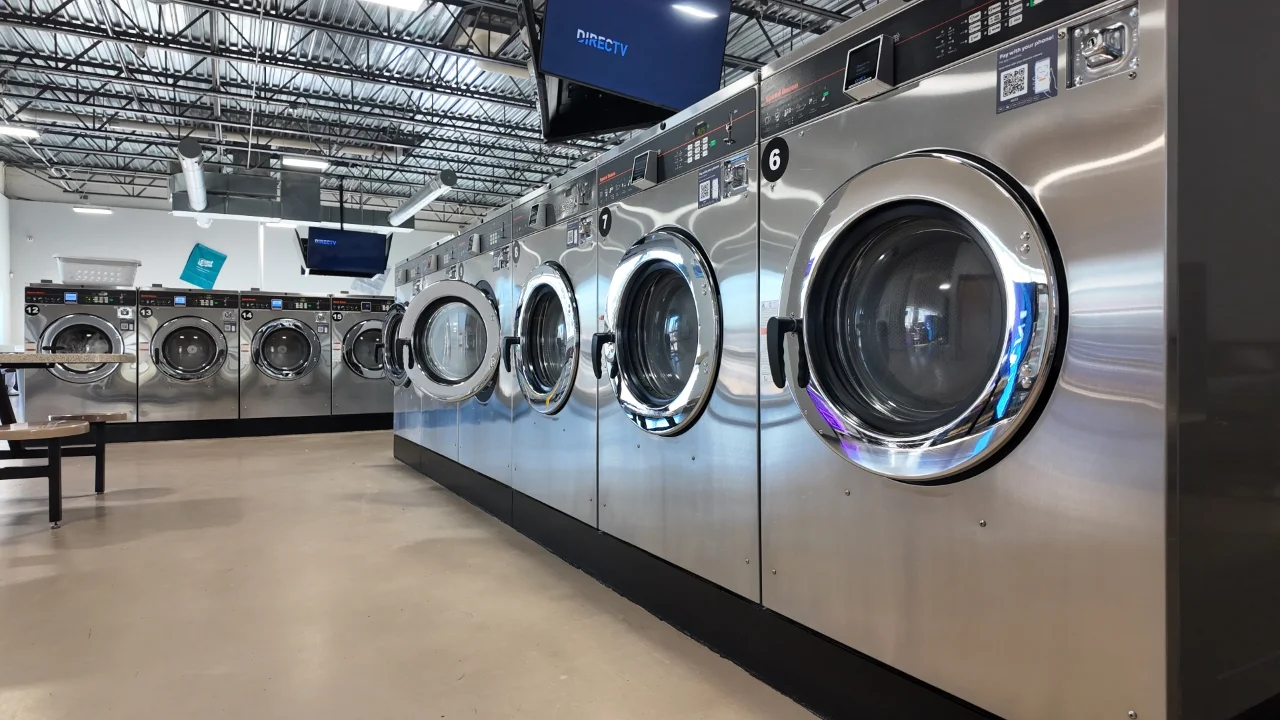 Modern laundromat interior